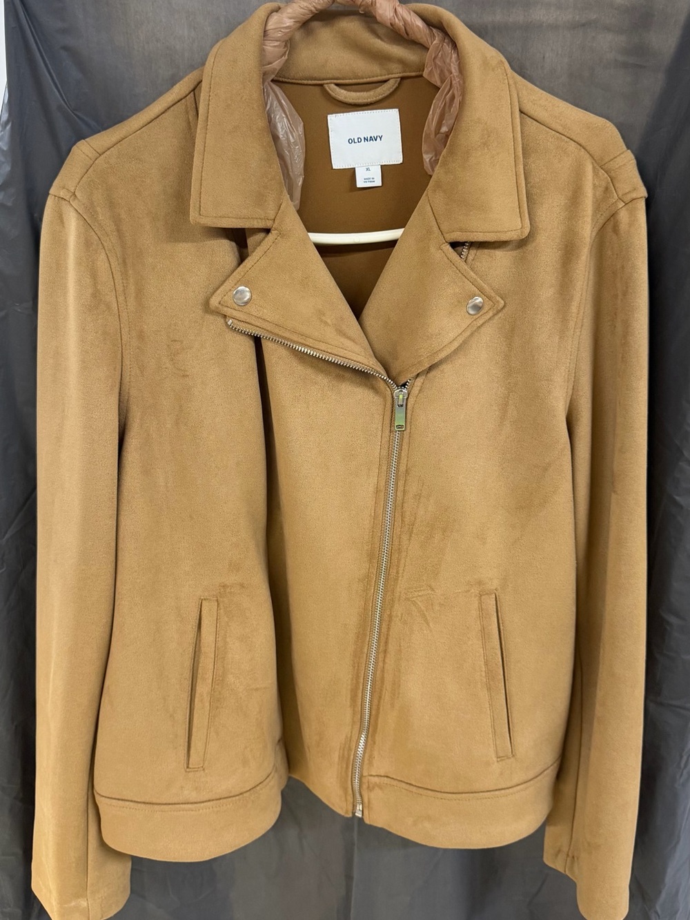 Old Navy Women's Camel Faux-Suede Moto Jacket